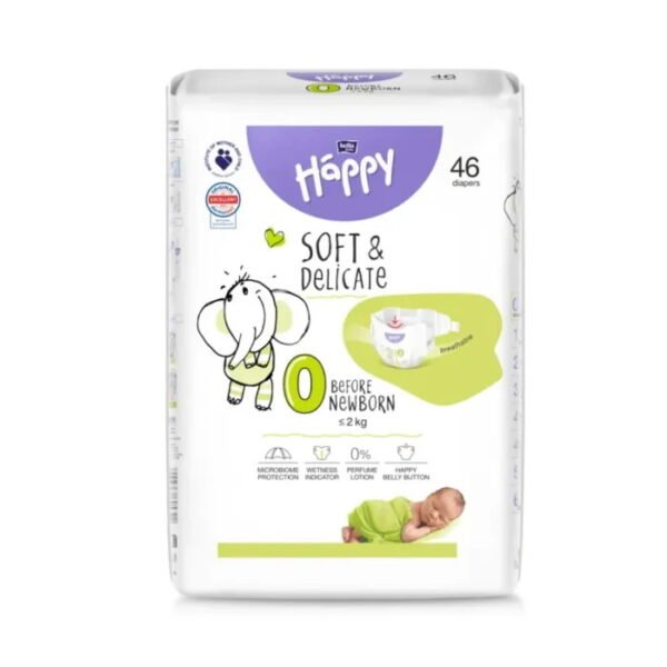 Couches Happy Taille 0 (-2Kg) 46 Unités