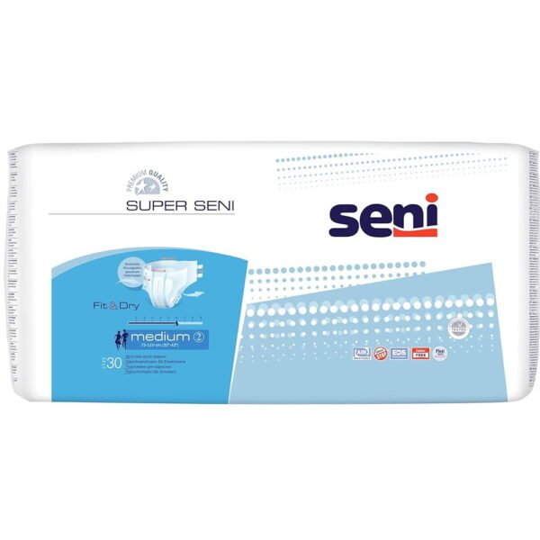 Seni Super Medium Lot de 4 paquets de 30 couches