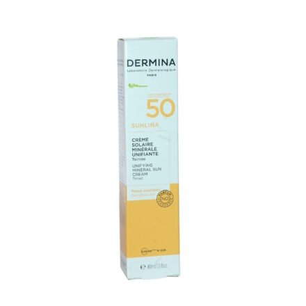 Dermina – Sunlina – Crème Solaire Minéral Unifiante SPF50 40ml