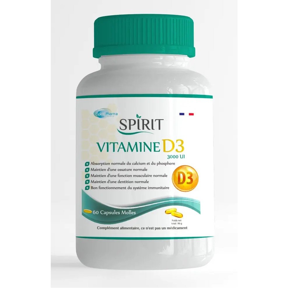 Spirit Vitamine D3 3000 UI 60 Capsules